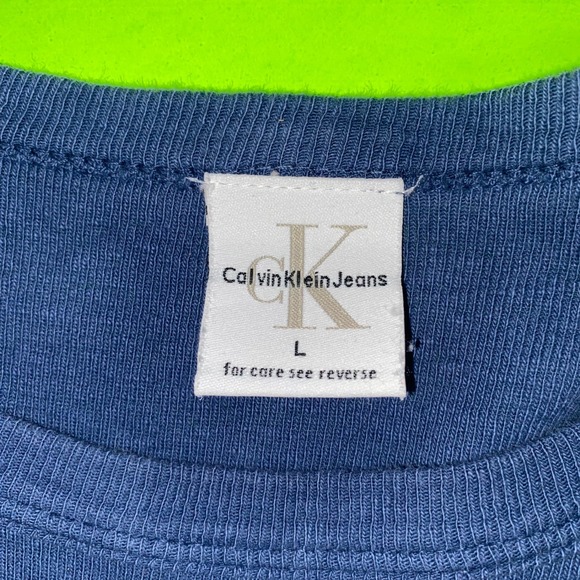 Calvin Klein Jeans Mens Tie Dye T Shirt Blue Ombre Relaxed Fit Size L - Picture 2 of 6